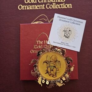 Vintage 1987 The Hummel Gold Christmas Ornament - Sleepy Time